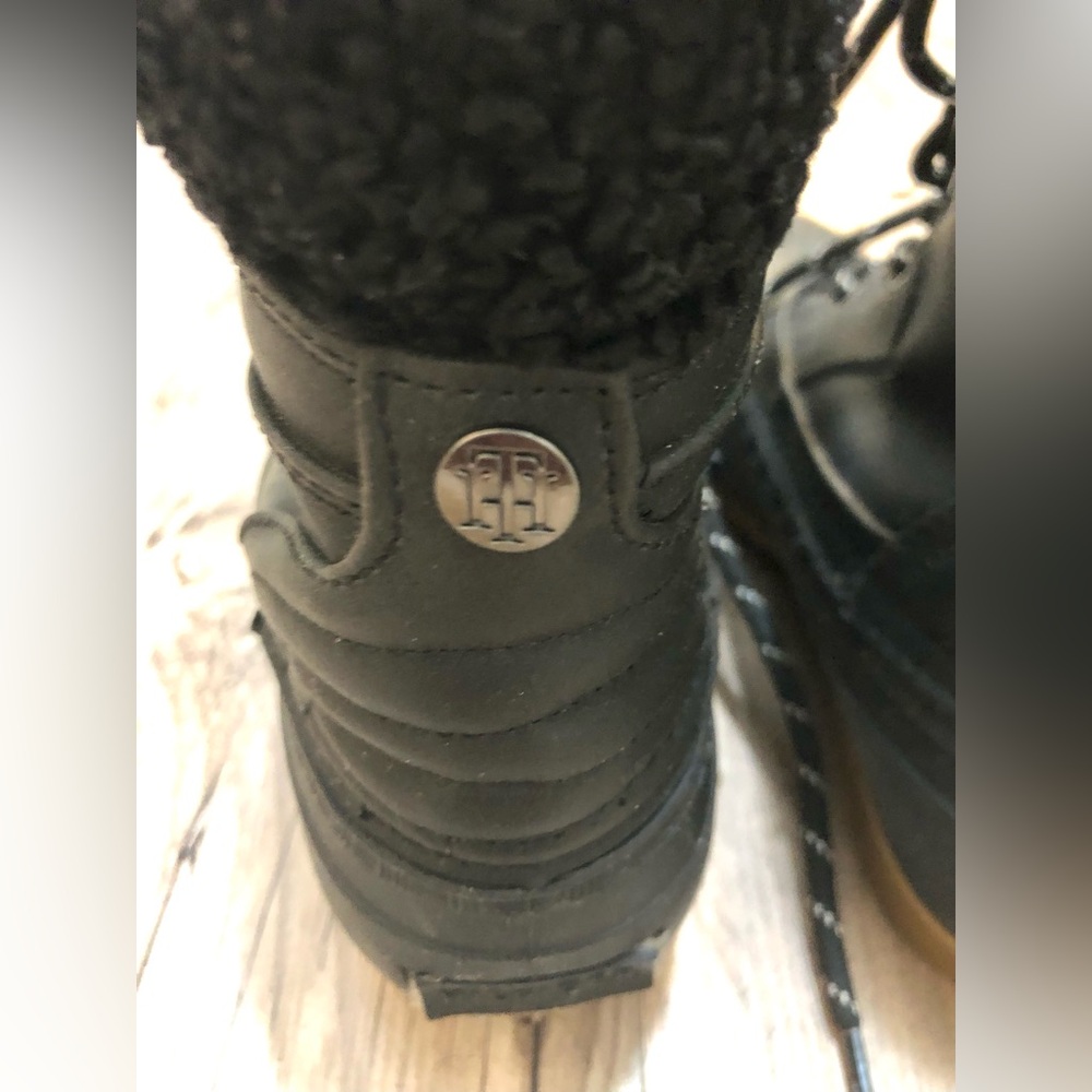 Tommy Hilfiger Black Faux Fur Boots - Picture 6 of 7